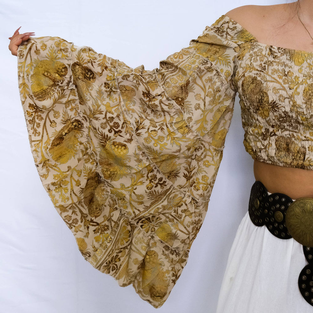 Bohemian Flowy Long Ruffle Sleeve Top