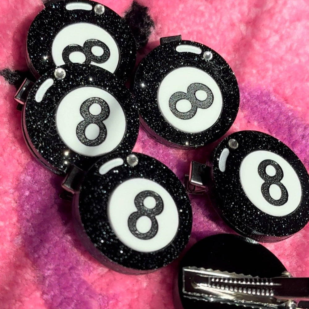 8 Ball Acrylic Hair Clip