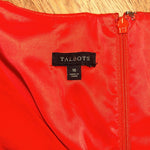 Talbots Womens Sleeveless Midi Sheath Dress Size 16  XL Red Zip