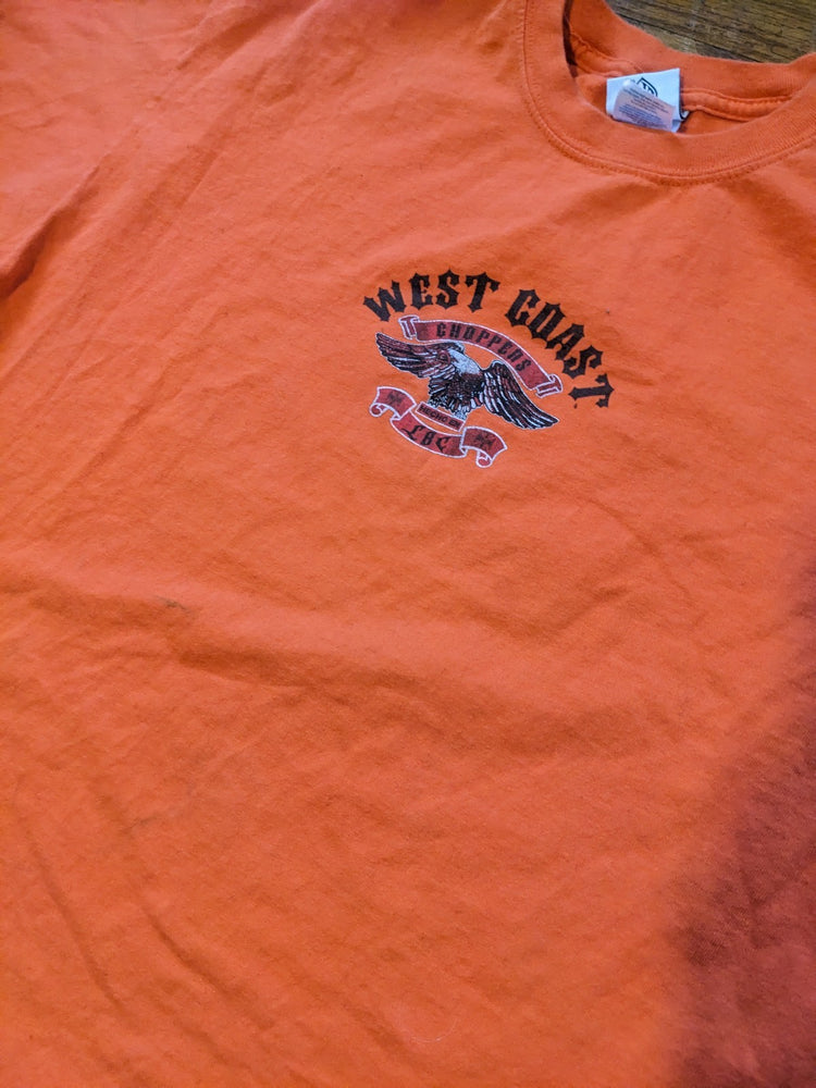 Vintage West Coast Choppers TShirt Size XXL Orange Motorcycles Y2K As Is 