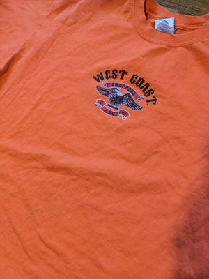Vintage West Coast Choppers TShirt Size XXL Orange Motorcycles Y2K As Is 