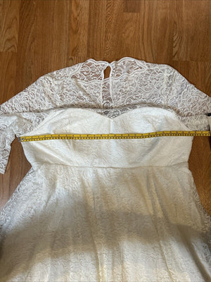 NWT Torrid Size 28 Midi Ivory Lace Wedding Style Dress Full Length Gown