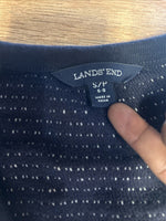 Lands End Baumwolle Blend Navy White Cardigan Small Petite