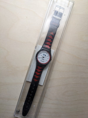 Rare 100 year anniversary Ford Thunderbird black patent watch untested