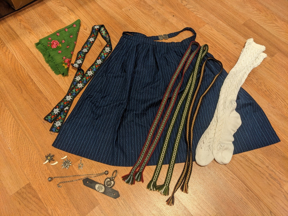 Vtg German Bavarian Oktoberfest Dirndl Lederhosen Accessories Lot 