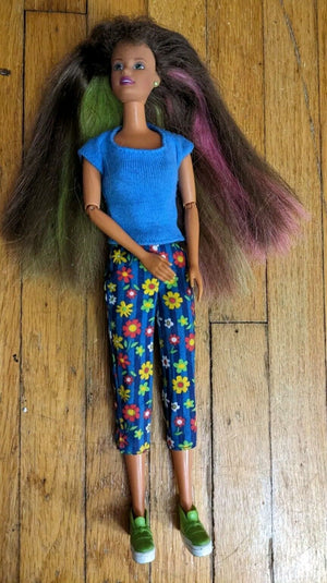 1998 Happening Hair Teresa Pink Green Hair And Jointed Articulated