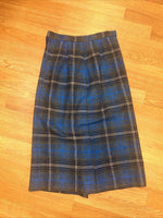 Vintage Pendleton Virgin Wool Skirt Plaid Midi Tartan Flannel Size Small 27"