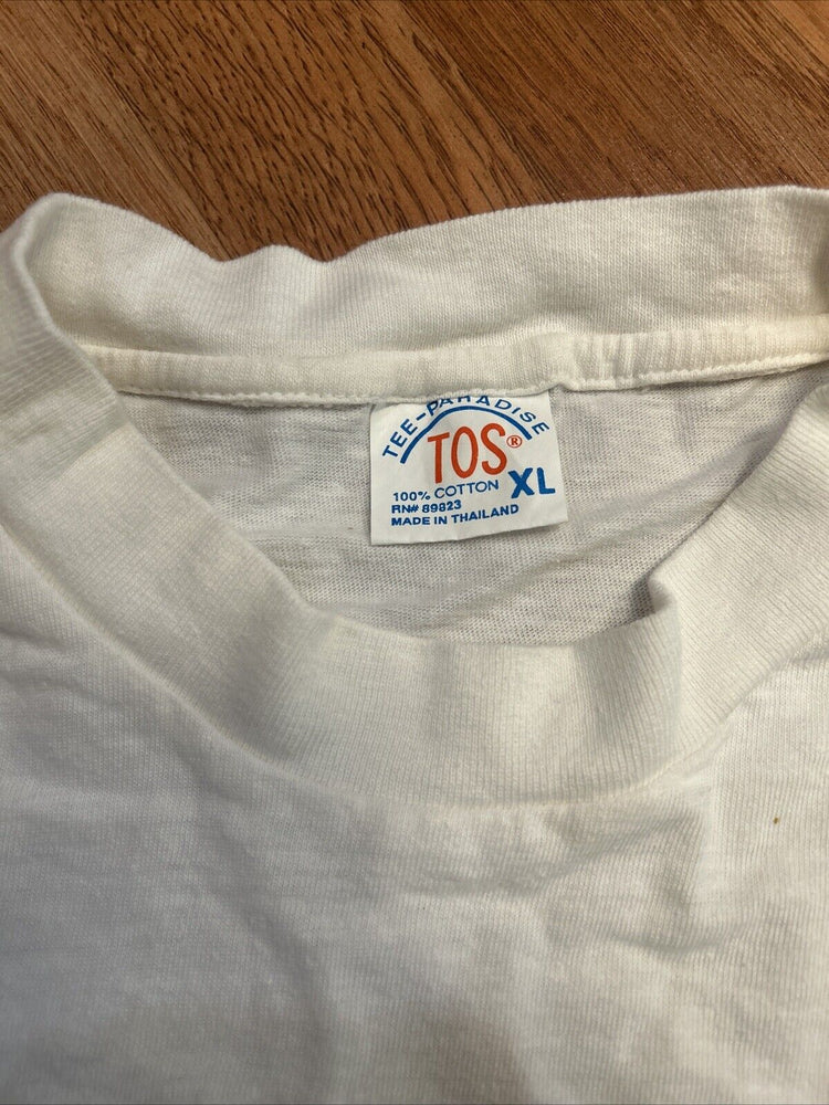 DEADSTOCK Vintage 80s University Of Virginia Short Sleeve Shirt Men's White XL 