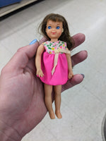 Barbie Tutti Doll Brunette With Outfit One Green Ear As Is 