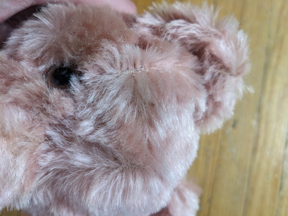 Hermann Teddy Bear Rose Mohair Shaker Growler Jointed Pink Bear AS IS 