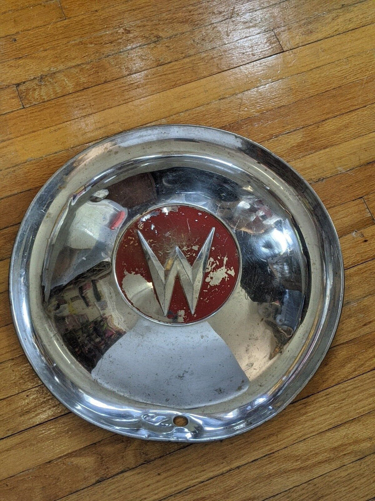 Willys Kaiser CJ? Factory “W” Chrome Hub Cap Original Oem Vintage Rare USA!