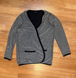 Lands End Baumwolle Blend Navy White Cardigan Small Petite