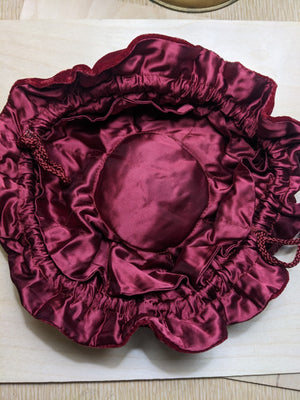 Vintage 80s 90s Jewelry Travel Pouch Bag Red Velvet Drawstring