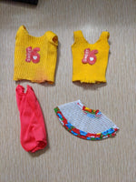 Vintage Barbie Sweet 16 Swimsuit Hat Yellow Tank Top Mattel 1973 As Is Lot 