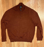 Men’s Merino Wool Sweater Size XXL Pullover 1/4 Zip Jos. A. Bank Maroon Rust 