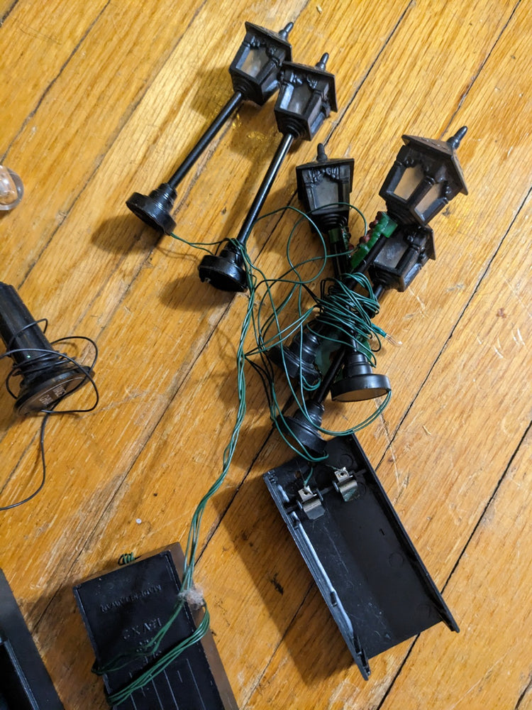 AC/DC Operated Miniature Lighted Lamp Posts Lot 