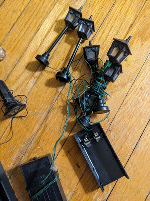AC/DC Operated Miniature Lighted Lamp Posts Lot 