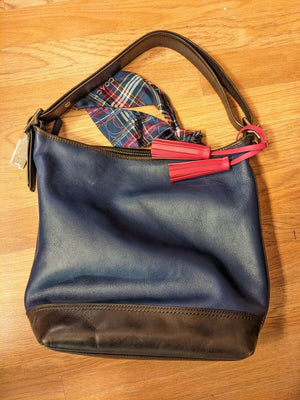 COACH H1294 19995 NAVY BLUE PINK SHOULDER BAG 