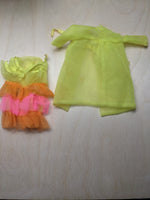 Vintage Mattel Barbie #1841 Night Clouds Yellow Robe & Matching Night Gown As Is