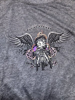 Y2K Betty Boop Love Hurts Biker  Cropped Tshirt Medium Large 