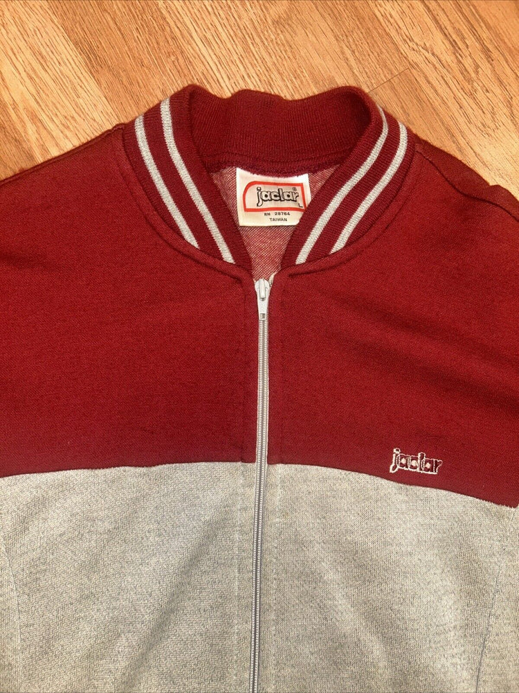 Jaclar Mens Heritage Track Jacket Red/Gray Full Zip Up Vintage LARGE