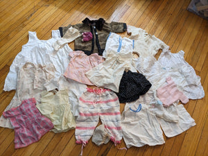 Lot of Antique Doll Clothes Handmade Coats Slips Dresses Skirts Bonnet As Is 