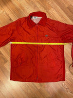 Vintage 70s IZOD Lacoste Packable Large Windbreaker Jacket Camping Hiking Red 