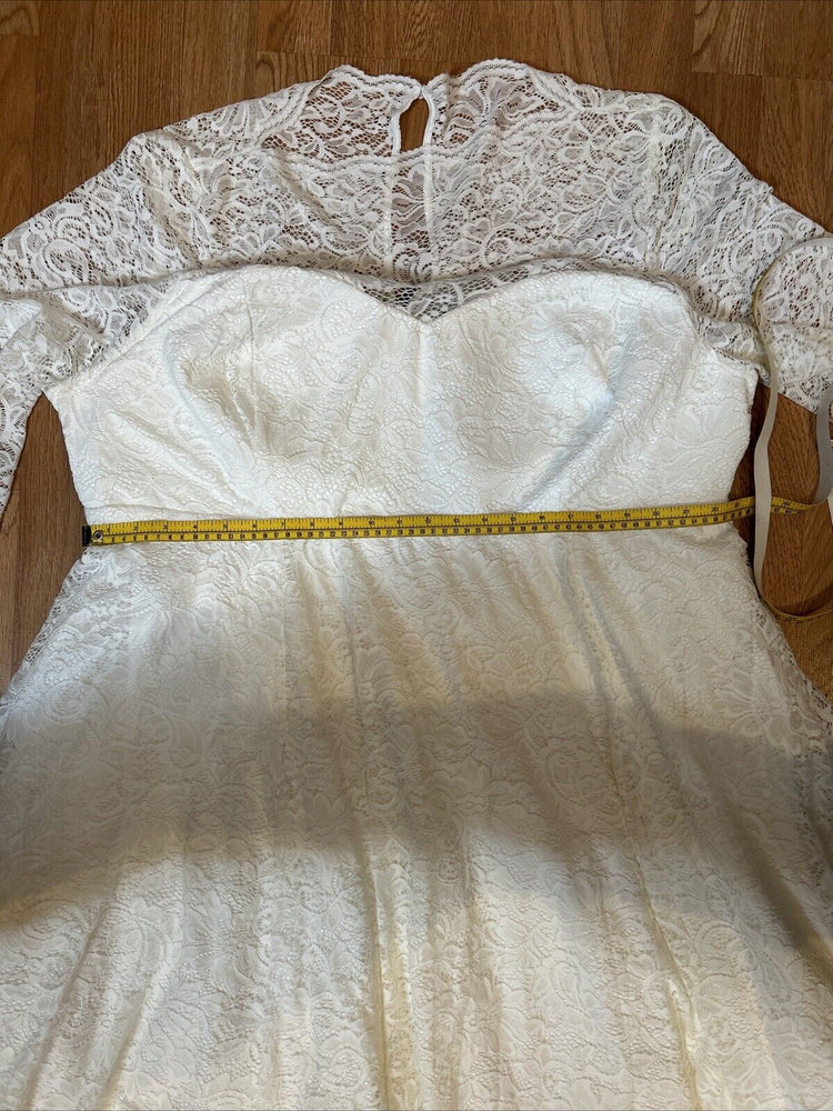 NWT Torrid Size 28 Midi Ivory Lace Wedding Style Dress Full Length Gown