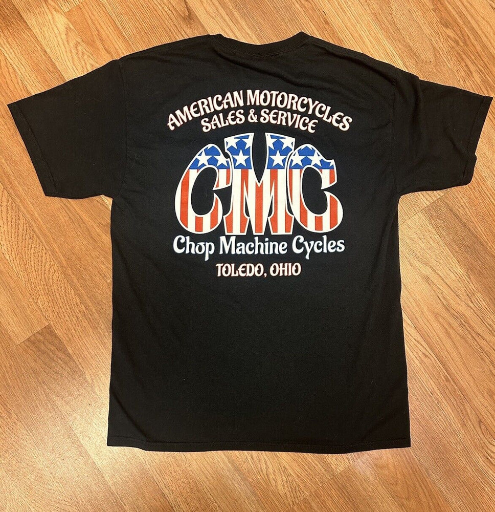 Vintage Y2K Style  “Chop Machine Cycles” Retro T-Shirt size Large Toledo