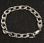  Men's 8.5" Stainless Steel Curb Chain Silver Link Bracelet
