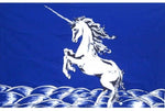 BLUE UNICORN FLAG 3' x 5' - FABULOUS ANIMAL FLAGS 90 x 150 cm - BANNER 3x5 ft