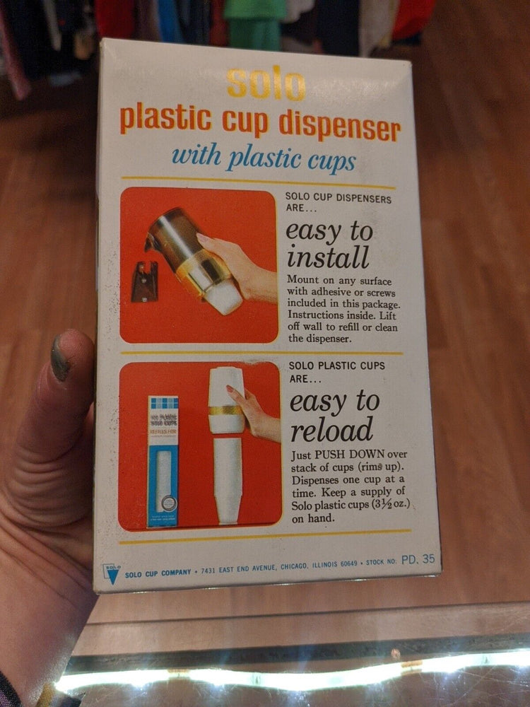 1970's Mid Century Solo Wall Mount Cup Dispenser NIB