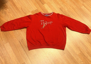 Vtg Disney Pooh Tigger Embroidered Red Crewneck Sweatshirt Size L