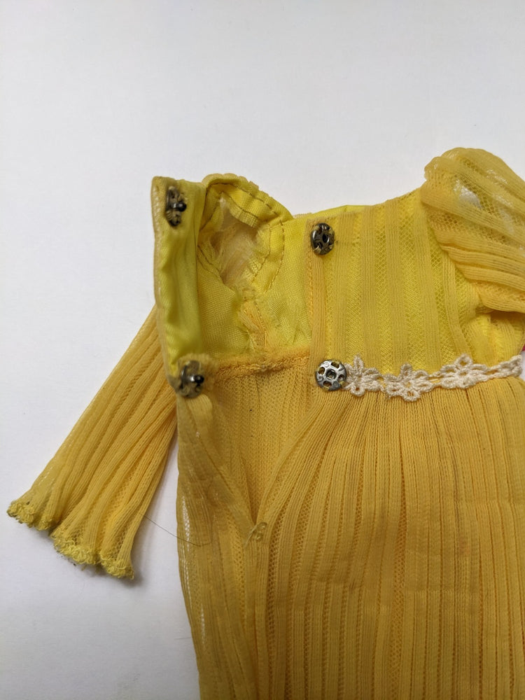 Vintage 1970 Mattel Barbie Clothes Lemon Kick #1465  Mod Era Top  Yellow Tunic