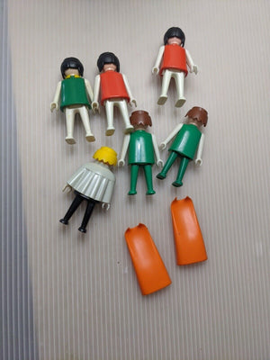 Lot Of 6 vintage 1974 Playmobil Geobra People Figures 70s 