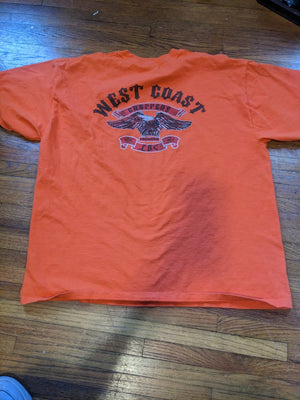 Vintage West Coast Choppers TShirt Size XXL Orange Motorcycles Y2K As Is 