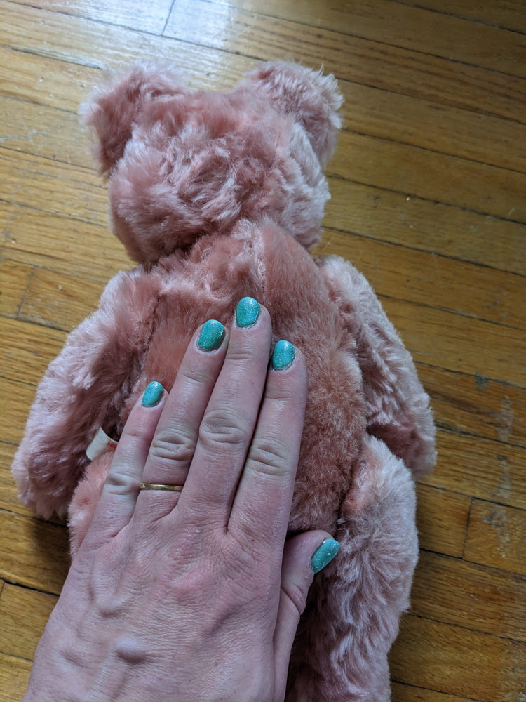 Hermann Teddy Bear Rose Mohair Shaker Growler Jointed Pink Bear AS IS 