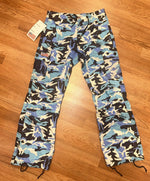 NWT UFO Blue Camo Wide Leg Pants Size Small.  With tags  