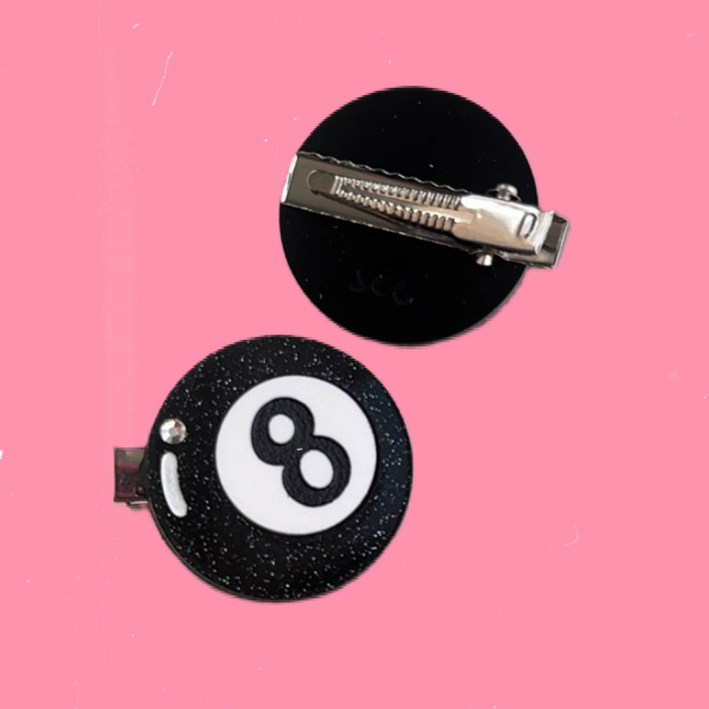 8 Ball Acrylic Hair Clip