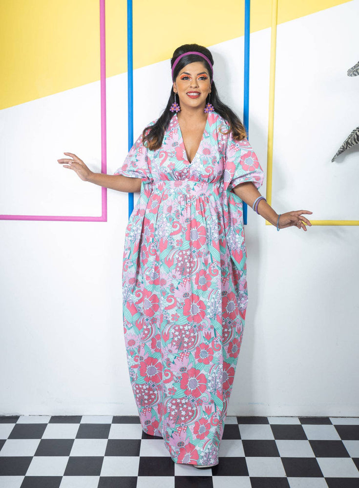 Floral Pocket Caftan in Watermelon