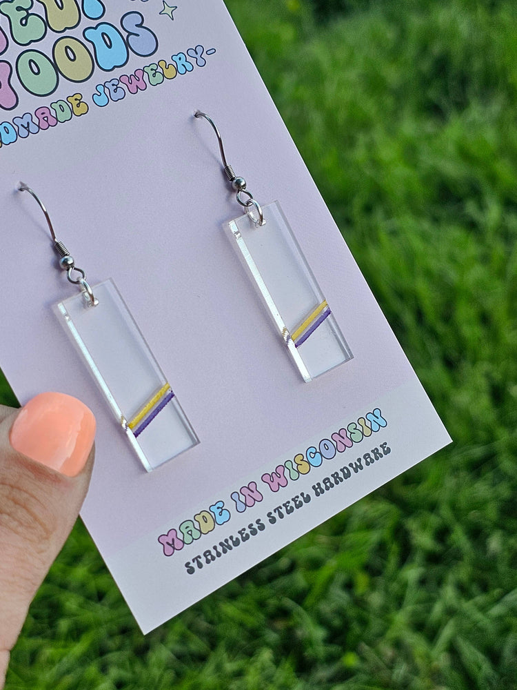 Subtle Intersex Pride Acrylic Earrings