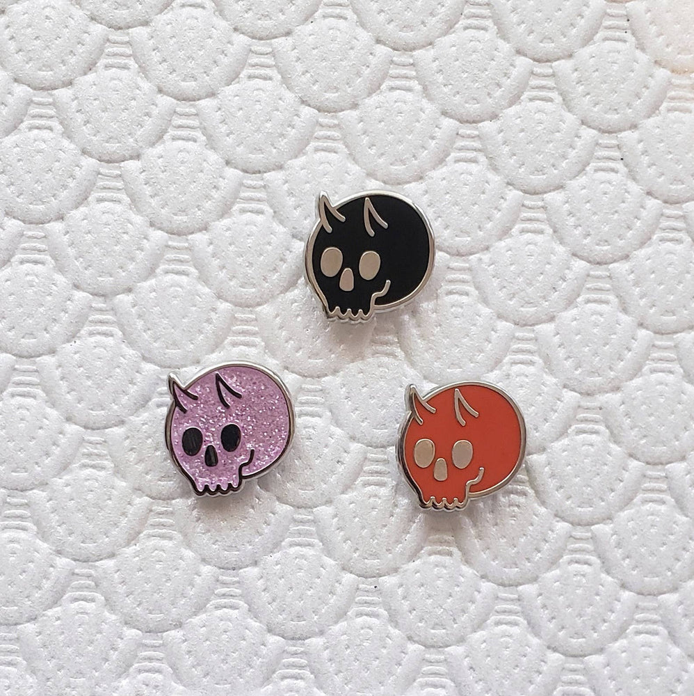 These Things - Lil demon skull enamel pin