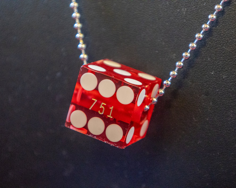 Lucky Red Dice Necklace – 22" Chain (Made by House of Dow)