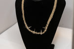 Natural Hemp Choker with Silver Spikes