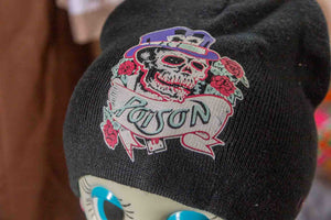 Poison Skull Beanie – Vintage Rock Style
