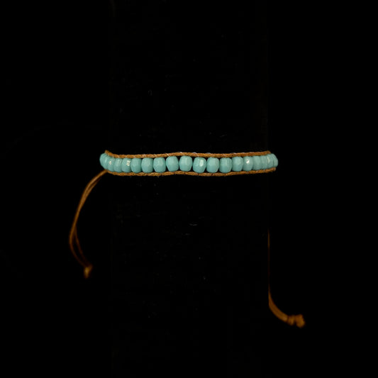 Minimalist Turquoise Seed Bead Adjustable Bracelet