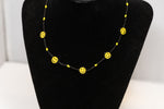 Black & Yellow Smiley Face Beaded Choker Necklace