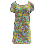 Groovy Mushroom & Snail Pocket Tunic in Olive