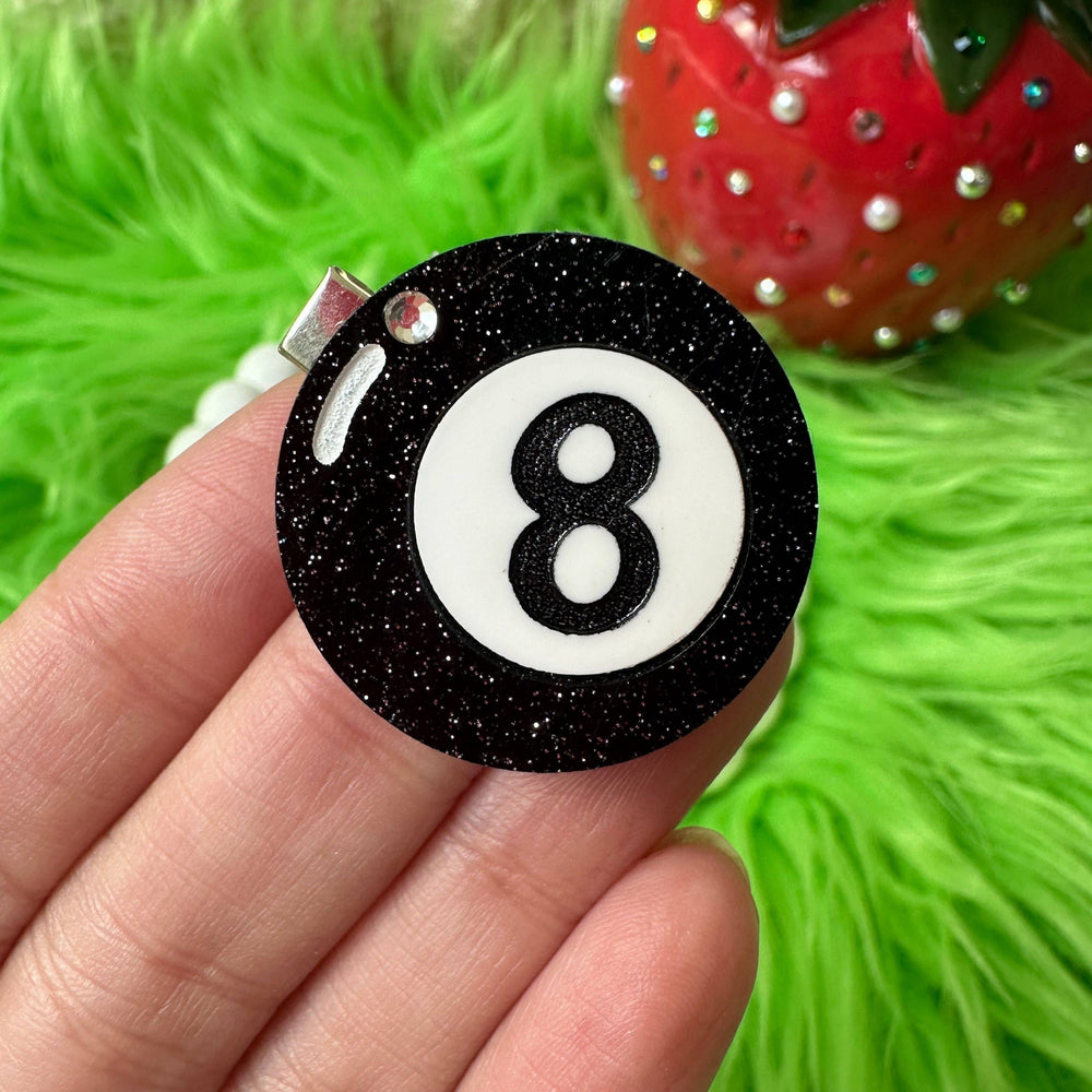 8 Ball Acrylic Hair Clip