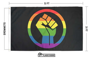 Flags For Good - Black Lives Matter Pride Fist Flag